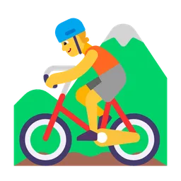 person mountain biking