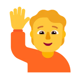 person raising hand