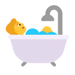 person taking bath