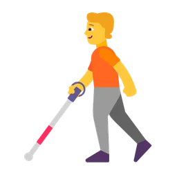 person with white cane