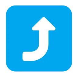 right arrow curving up
