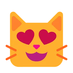 smiling cat with heart-eyes