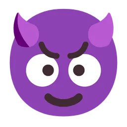 smiling face with horns