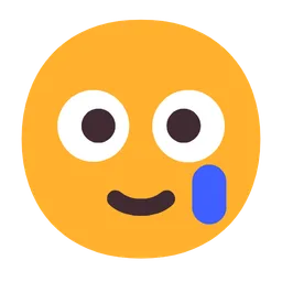 smiling face with tear