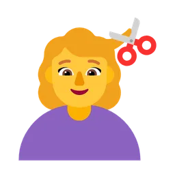 woman getting haircut