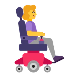 woman in motorized wheelchair facing right