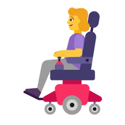woman in motorized wheelchair