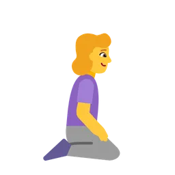 woman kneeling facing right