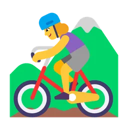 woman mountain biking