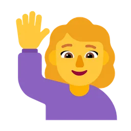 woman raising hand