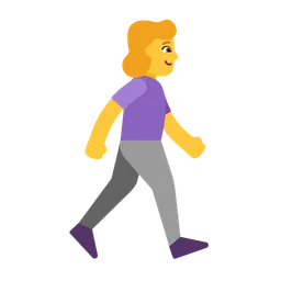 woman walking facing right