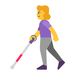 woman with white cane