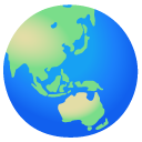 globe showing Asia-Australia