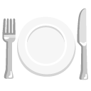 fork and knife with plate