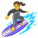 woman surfing
