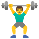 man lifting weights