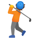 person golfing