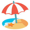 beach with umbrella