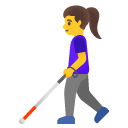 woman with white cane