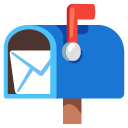 open mailbox with raised flag