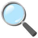 magnifying glass tilted left