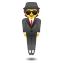 person in suit levitating