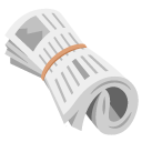 rolled-up newspaper