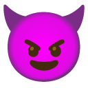 smiling face with horns