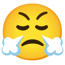 face with steam from nose