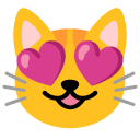 smiling cat with heart-eyes