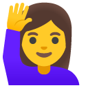 woman raising hand