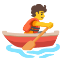 person rowing boat