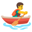 man rowing boat
