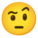 face with raised eyebrow