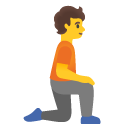 person kneeling facing right