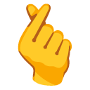 hand with index finger and thumb crossed