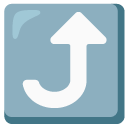 right arrow curving up