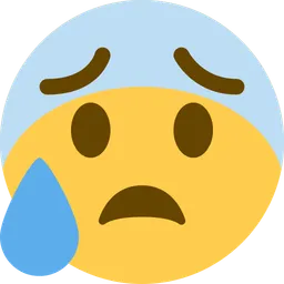 anxious face with sweat