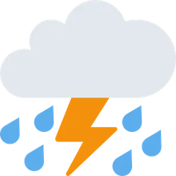 cloud with lightning and rain
