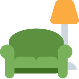 couch and lamp
