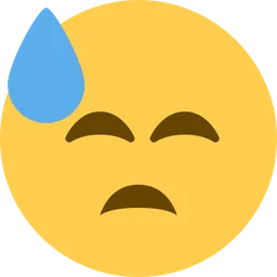 downcast face with sweat
