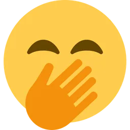 face with hand over mouth