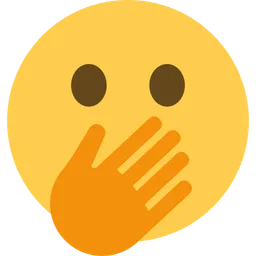 face with open eyes and hand over mouth