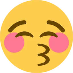 kissing face with closed eyes