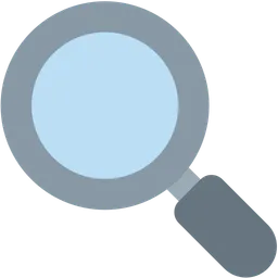 magnifying glass tilted left