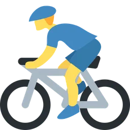 man biking