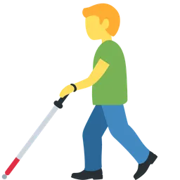 man with white cane
