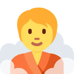 person in steamy room