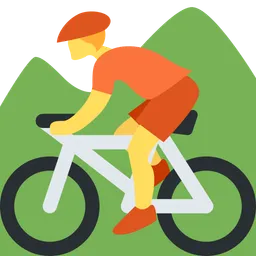 person mountain biking