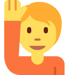 person raising hand